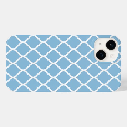 Sky Blue Chic marokkanisches Gittermuster Case-Mate iPhone Hülle (Rückseite (Horizontal))
