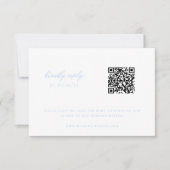 Sky Blue Chinoiserie Wedding QR Code RSVP Karte (Vorderseite)