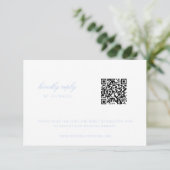 Sky Blue Chinoiserie Wedding QR Code RSVP Karte (Stehend Vorderseite)
