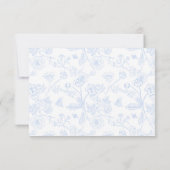 Sky Blue Chinoiserie Wedding QR Code RSVP Karte (Rückseite)