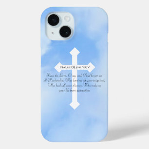 Sky Blue Christlich Healing Bible Verse Cross Case-Mate iPhone Hülle