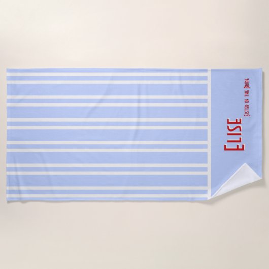 Sky Blue City Chic Bachelorette Strandtuch (Vorderseite)