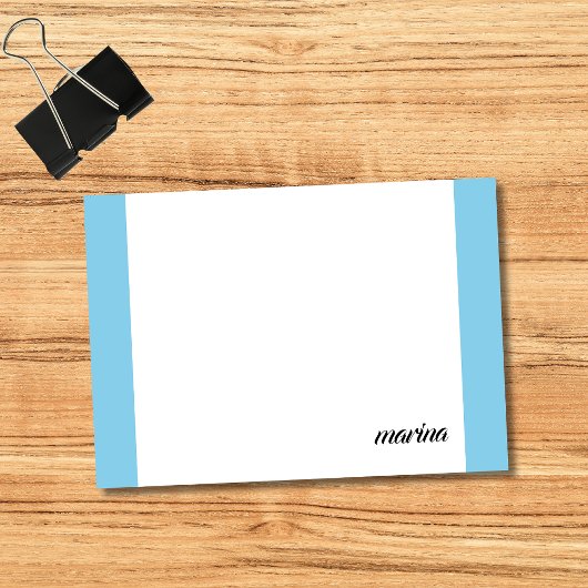 Sky Blue Clean Beruflich Name Post-it Klebezettel