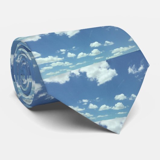 Sky Blue Clouds White Krawatte (Gerollt)