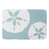 Sky Blue Coastal Beach Nautical Sand Dollar Badematte (Vorderseite)