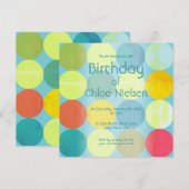 Sky Blue & Colorful Circles Einladung zum Geburtst (Vorne/Hinten)