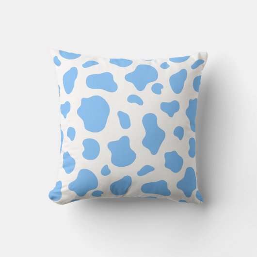 Sky Blue Cow Print Decorative Pillow Kissen (Vorderseite)
