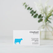 Sky Blue Cow Symbol - Weiß Visitenkarte (Stehend Vorderseite)