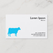 Sky Blue Cow Symbol - Weiß Visitenkarte (Rückseite)
