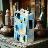 Sky Blue & Cream Tranquil Geometric Contemporary Kleine Geschenktüte