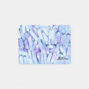 Sky Blue Crystals Personalize Name Post-it Klebezettel