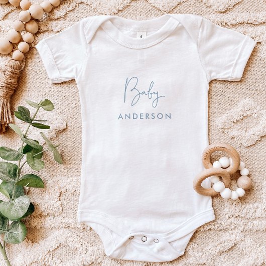 Sky Blue Custom Baby Name Strampler
