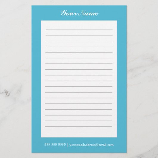 Sky Blue Customizable Linse Briefpapier (Vorderseite)