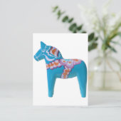 Sky Blue Dala Horse Postkarte (Stehend Vorderseite)