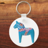 Sky Blue Dala Horse Schlüsselanhänger (Vorderseite)