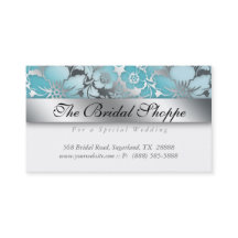 Sky Blue Damask Wedding Floral Silver