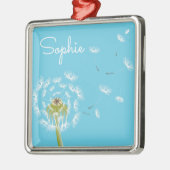 Sky Blue Dandela Blumen persönlicher Name Ornament Aus Metall (Links)