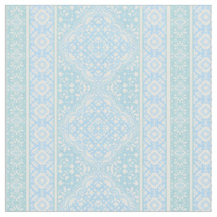 Sky Blue Decorative Boho Tile Muster Stoff