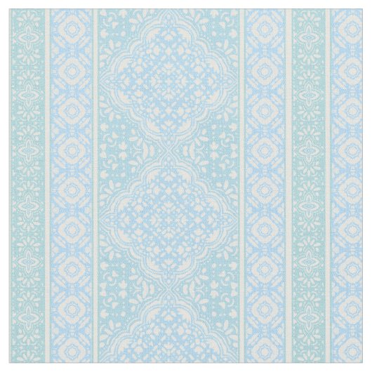 Sky Blue Decorative Boho Tile Muster Stoff (Nahaufnahme)