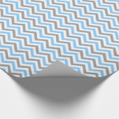 Sky Blue, Dk Gray Welch großes Zickzack ZigZag Mus Geschenkpapier (Ecke)