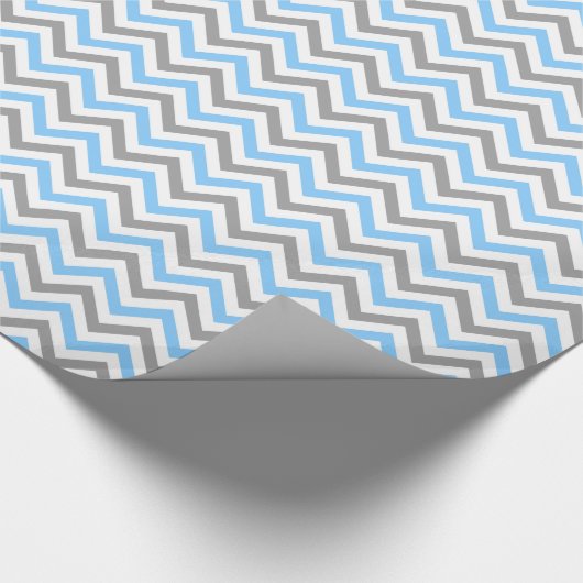 Sky Blue, Dk Gray Welch großes Zickzack ZigZag Mus Geschenkpapier (Ecke)