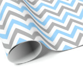 Sky Blue, Dk Gray Welch großes Zickzack ZigZag Mus Geschenkpapier (Rolleneckpunkt)