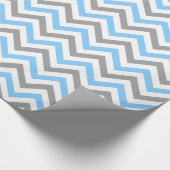 Sky Blue, Dk Gray Welch großes Zickzack ZigZag Mus Geschenkpapier (Ecke)