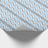 Sky Blue Dk Gray Welch LG Zickzack Graue Bezeichnu Geschenkpapier (Ecke)