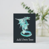 Sky Blue Dragon Feiertagspostkarte (Stehend Vorderseite)