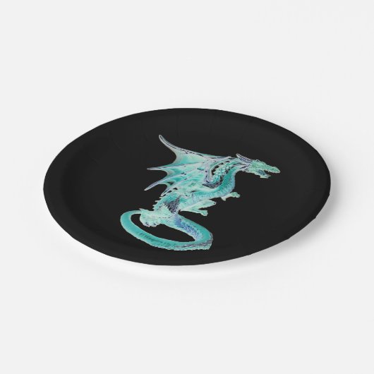 Sky Blue Dragon Pappteller (Schrägansicht)