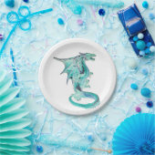 Sky Blue Dragon Pappteller (Party)