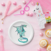 Sky Blue Dragon Pappteller (Party)