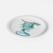 Sky Blue Dragon Pappteller (Schrägansicht)