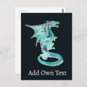 Sky Blue Dragon Postkarte (Vorne/Hinten)