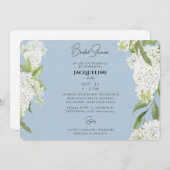 Sky Blue Driving White Hydrangeas Brautparty Einladung (Vorne/Hinten)