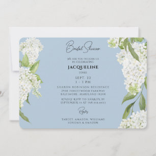 Sky Blue Driving White Hydrangeas Brautparty Einladung