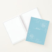 Sky Blue Elegant Floral Sketchbook Notizblock (Innenseite)