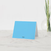 Sky Blue Elegante Moderne Schlichte Handschrift Dankeskarte (Rückseite)