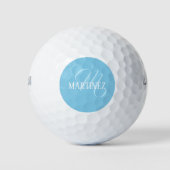 Sky Blue Elegante Personalisierter Name Club Golfball (Vorderseite)