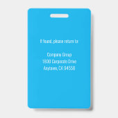 Sky Blue Employee Foto ID Abzeichen Ausweis (Rückseite)