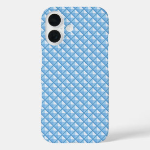 Sky blue, enamel look, studded grid iPhone 16 hülle