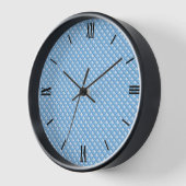 Sky blue, enamel look, studded grid wanduhr (Winkel)