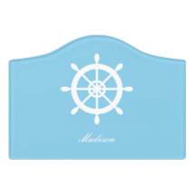 Sky Blue Family Nautical Helm Personalisiert