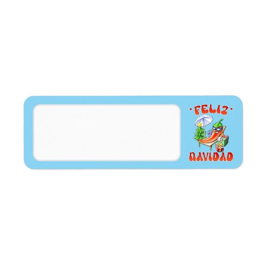 Sky Blue Feliz Navidad Chili Leeradresse (Vorne)