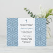 Sky Blue First Communation Personalisiert Invites Einladung (Stehend Vorderseite)