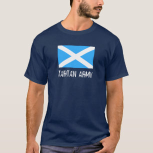 Sky Blue Flag Scotland Tartan Army T - Shirt