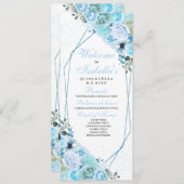Sky Blue Floral Quinceanera Programm (Vorne/Hinten)