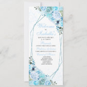 Sky Blue Floral Quinceanera Programm (Vorderseite)