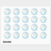 Sky Blue Floral Quinceanera Round Stickers (Blatt)