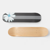 Sky Blue Floral Racing Tribal Daisy Tattoo Muster Skateboard (Horizontal)